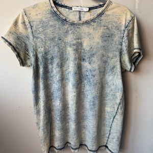 Rag & Bones | JEAN Short sleeve T-shirt | Size: Large | Blue & Cream Tie Dye